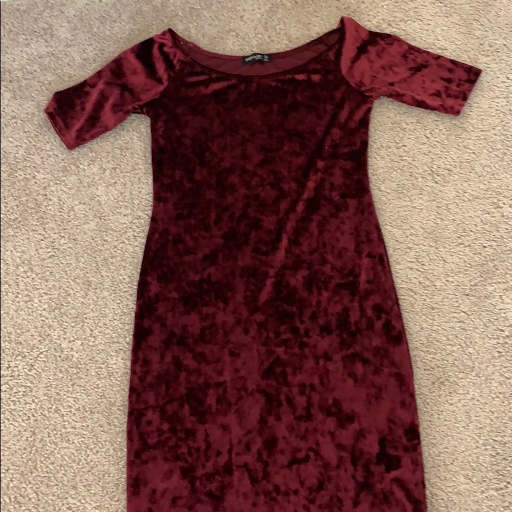Velvet burgundy dress